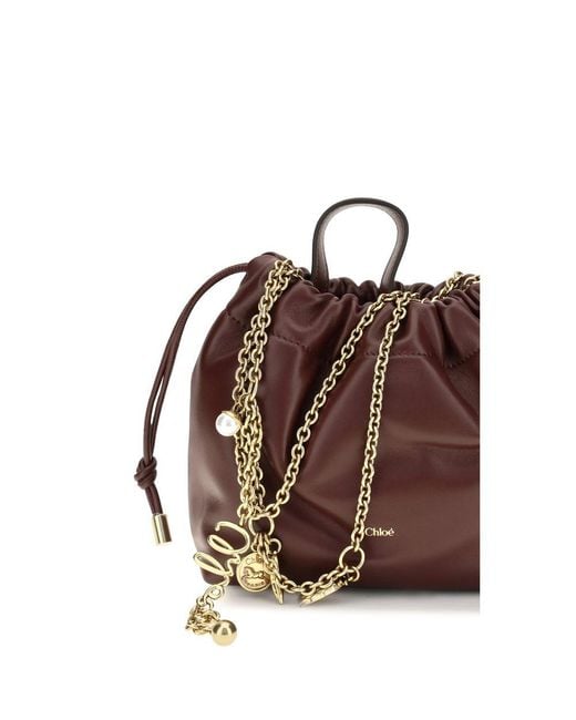 Chloé Brown Bordeaux Calf Leather Bos Taurus Shoulder Bag