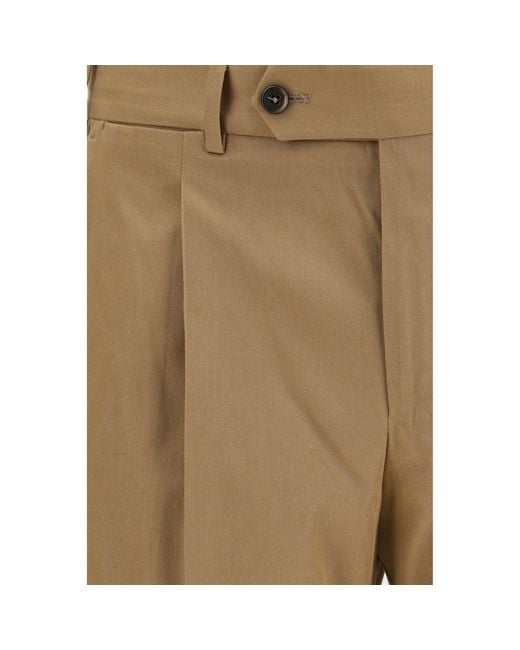 PT Torino Natural Brown Cotton Casual Pants for men