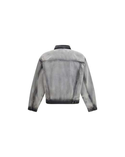 DIESEL Gray Cotton Denim Jacket for men