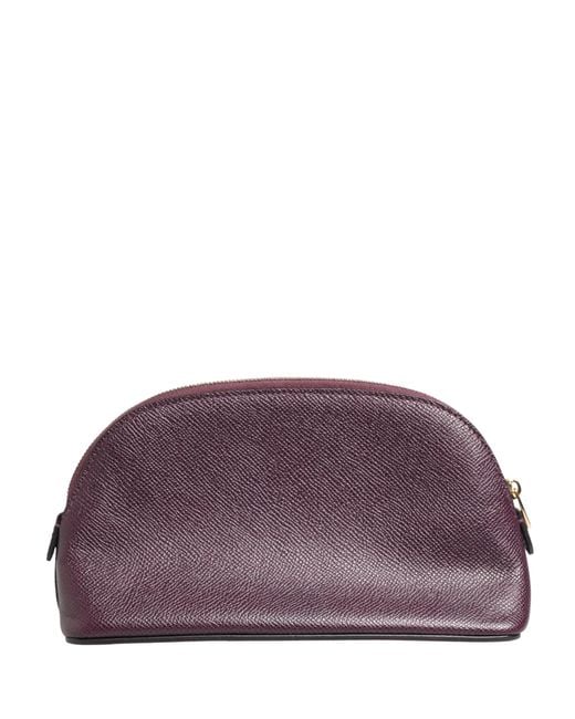 Dolce & Gabbana Purple Dark Leather Dg Logo Zip Around Hand Purse Wallet