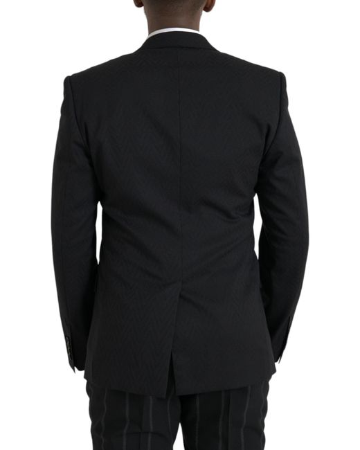 Dolce & Gabbana Black Martini Slim Fit Jacket Coat Blazer for men