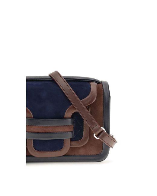 Pierre Hardy Blue Brown Calf Leather Bos Taurus Shoulder Bag