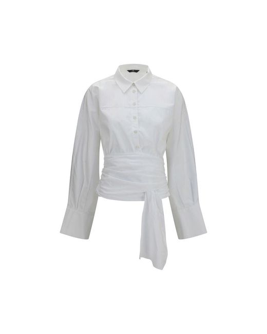7FOR Gray White Cotton Dress Shirt