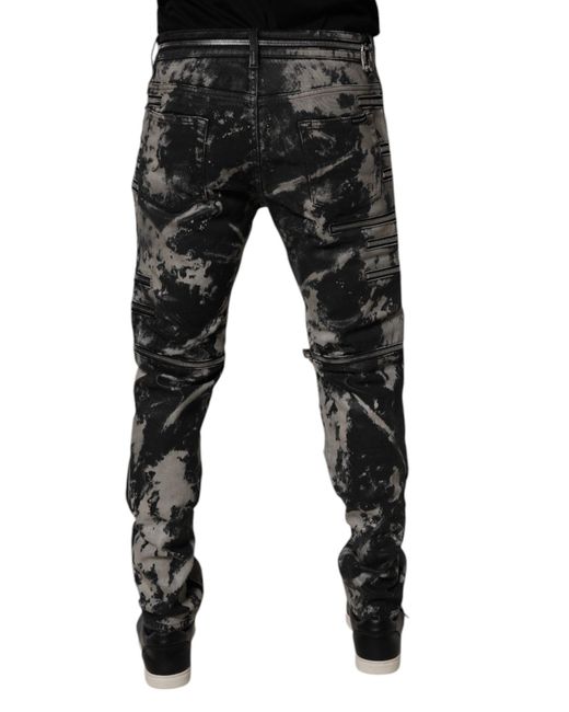 Dolce & Gabbana Black Zip Detail Slim Fit Jeans for men