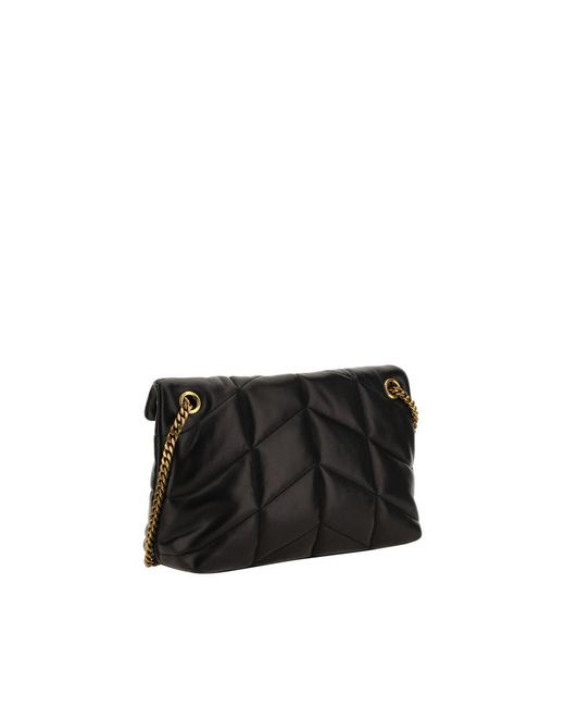 Saint Laurent Black Lamb Ovis Aries Aries Shoulder Bag
