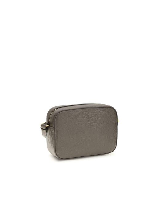 Coccinelle Gray Brown Calf Leather Bos Taurus Shoulder Bag