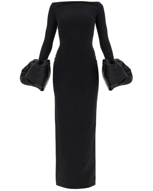 Solace London Black Long Talia Dress