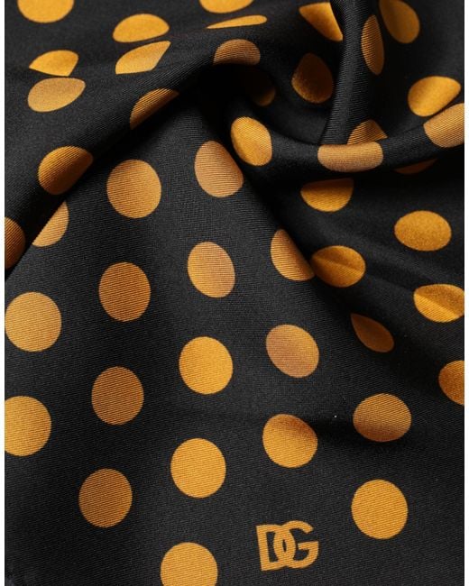 Dolce & Gabbana Black Polka Dot Square Handkerchief Scarf for men
