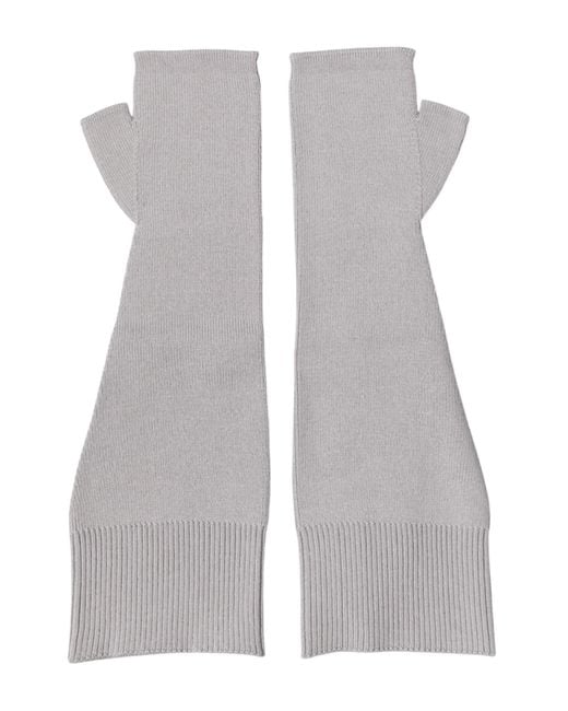 Dolce & Gabbana Gray Virgin Wool Knitted Fingerless Gloves for men
