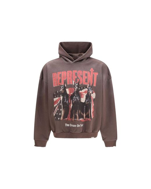 Represent Multicolor Brown Cotton Sweatshirt for men