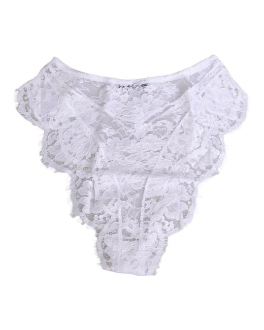 Dolce & Gabbana Purple Floral Lace Low Rise Panty Underwear Viscose Clothing