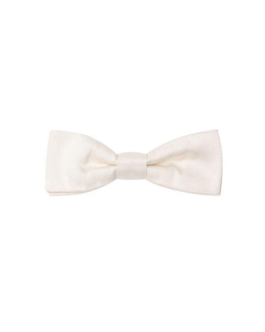 Dolce & Gabbana White Silk Bow Tie for men