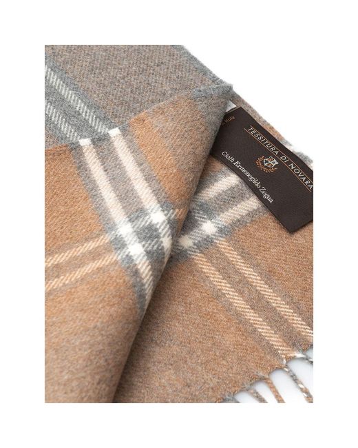 TESSITURA DI NOVARA Gray Silk Scarf for men