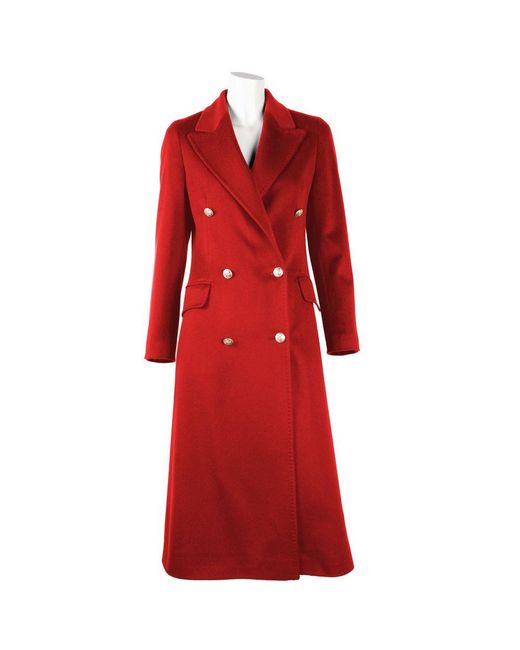 Made In Italy Red Wool Vergine Jackets & Coat