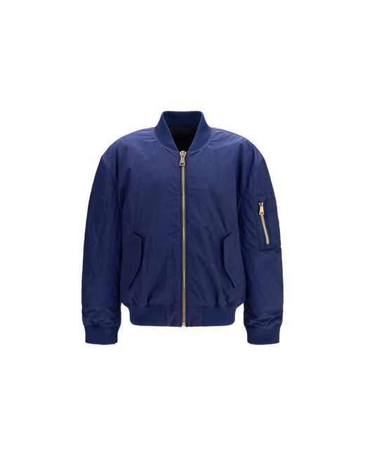 Balmain Blue Polyamide Bomber for men