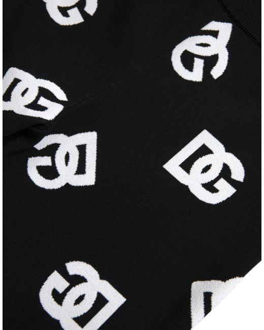 Dolce & Gabbana Black Viscose Skinny Leggings Logo Print Pants for men