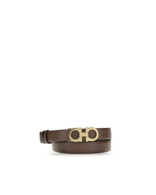 Ferragamo Multicolor Brown Calf Leather Bos Taurus Regular Belt
