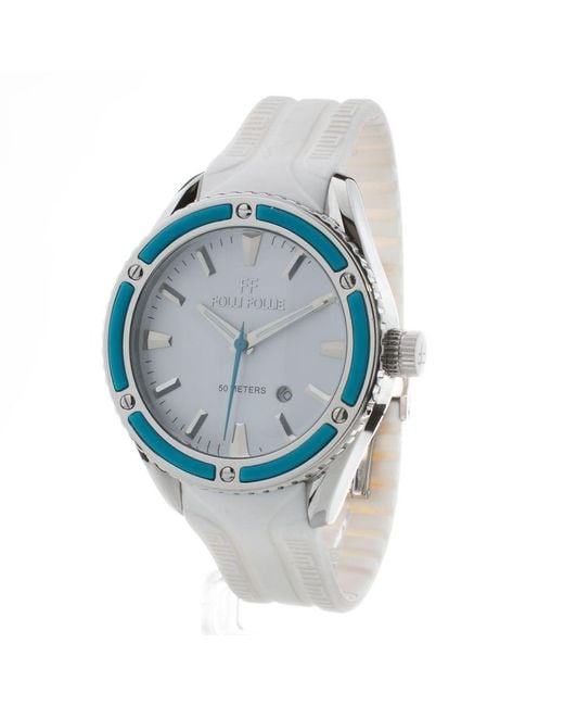 Folli Follie Blue White Silicone Watch