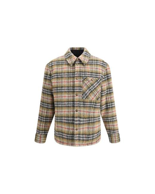 Burberry Gray Check Wool Jacket for men