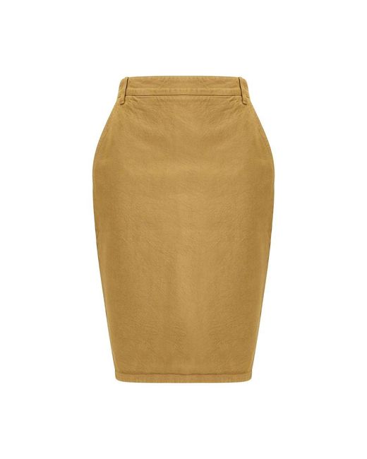 Saint Laurent Natural Denim Pencil Skirt