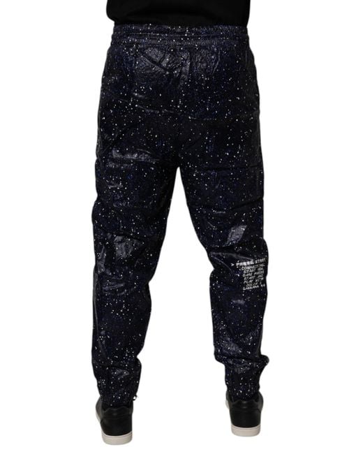 Dolce & Gabbana Dark Blue Dg Game Print Cotton Jogger Pants for men