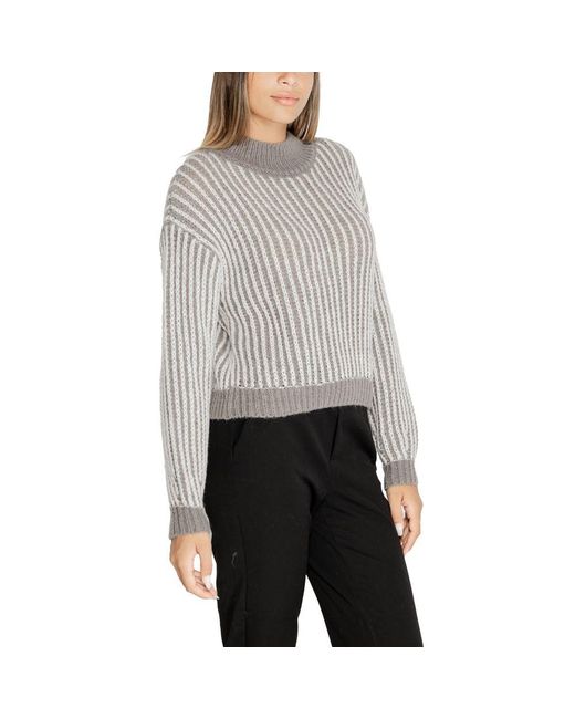 Jacqueline De Yong Gray Polyester Sweater