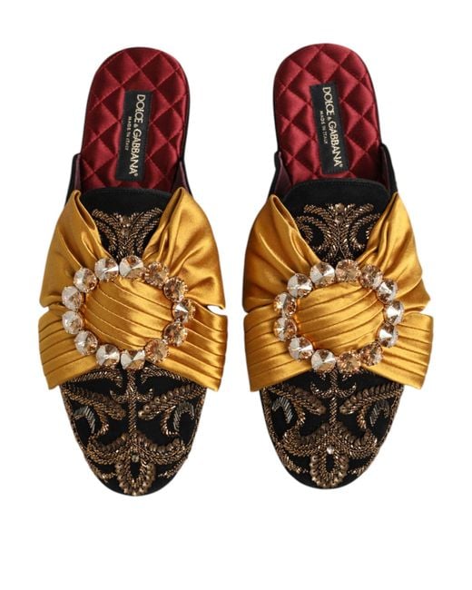 Dolce & Gabbana Multicolor Embellished Flat Sandals Shoes