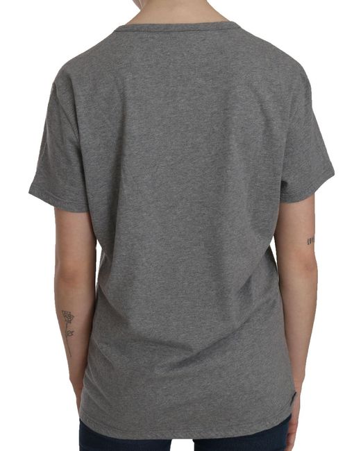 Byblos Gray Cotton Grey Short Sleeve Round Neck Top T