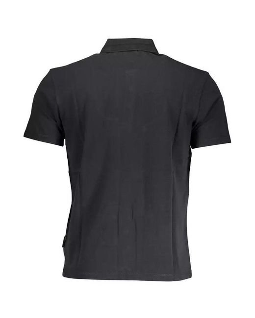 Napapijri Black Cotton Polo Shirt for men