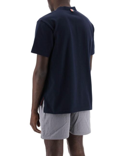 Thom Browne Blue Hector Patch T-Shirt With for men