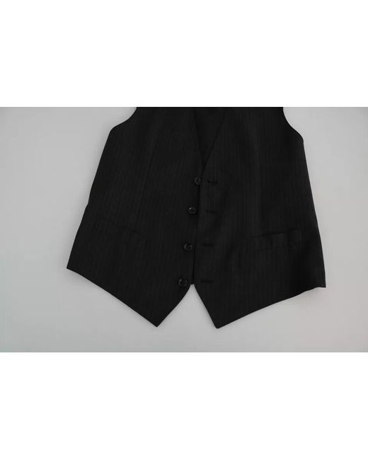 Dolce & Gabbana Black Formal Staff Dress Waistcoat Vest for men