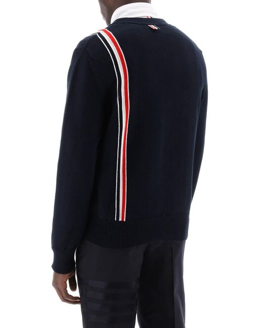 Thom Browne Blue Cotton Cardigan With for men