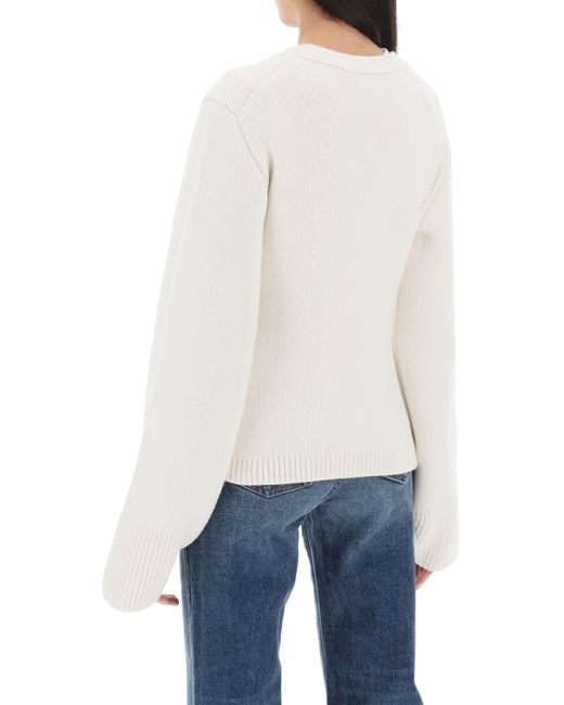 Khaite White Scarlet Cashmere Cardigan