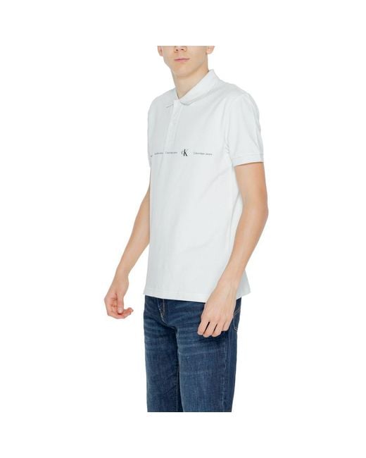Calvin Klein Blue Green Cotton Polo Shirt for men