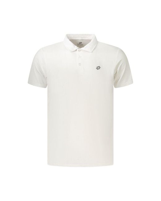 Lotto Leggenda White Polyester Men's Polo Shirt for men