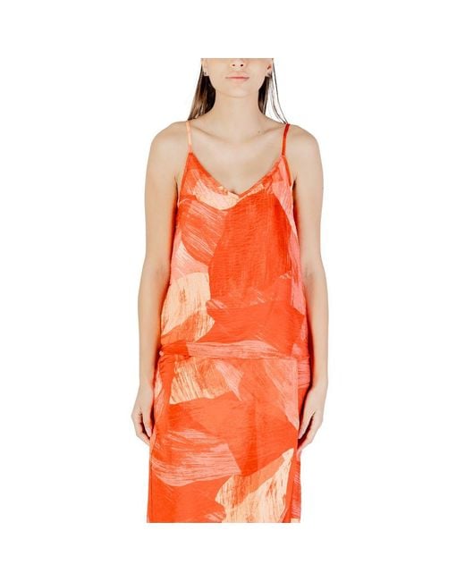 VILA CLOTHES Orange Polyamide Top