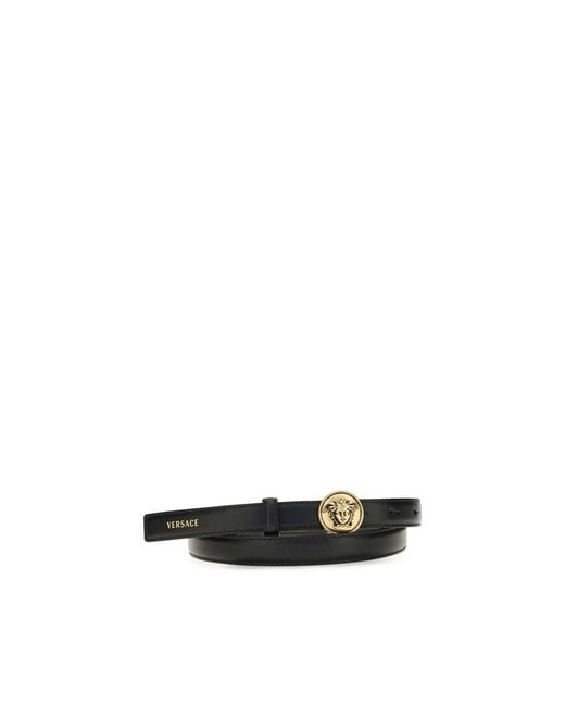 Versace Black Calf Leather Bos Taurus Regular Belt
