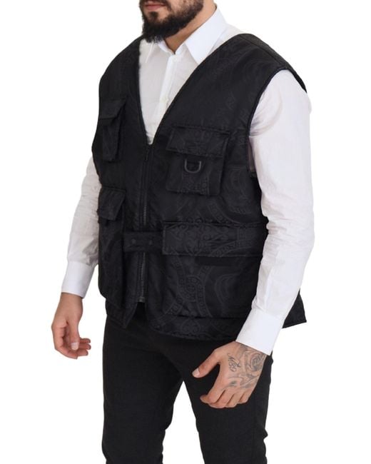 Dolce & Gabbana Blue Elegant Sleeveless Vest Jacket for men