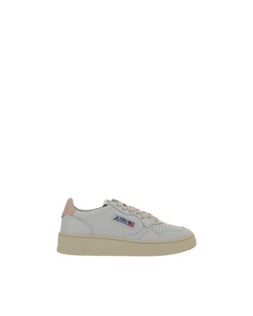 Autry Gray White Calf Leather Bos Taurus Low Top Sneakers