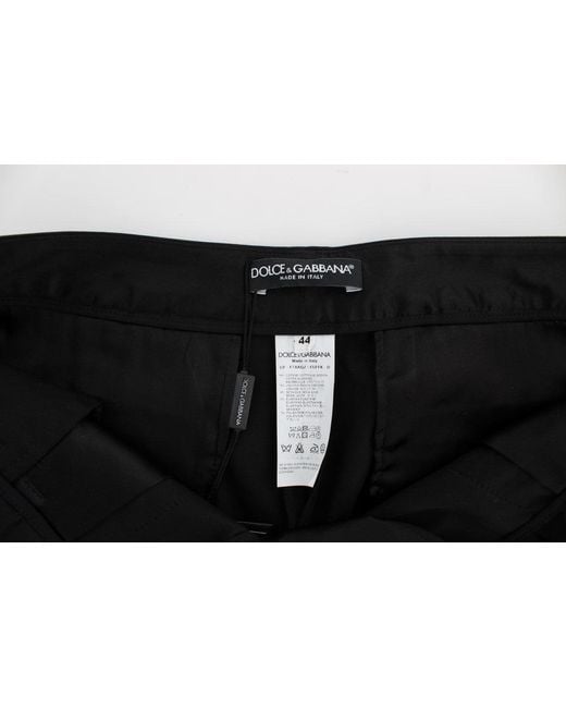 Dolce & Gabbana Black Cotton Stretch Torero Capris Pants