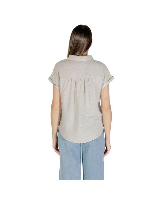 Street One Gray Bicolor Linen Shirt