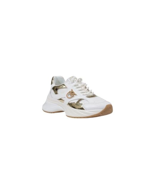 Pinko White Leather Chunky Sneakers