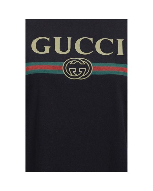 Gucci Blue Black Cotton T