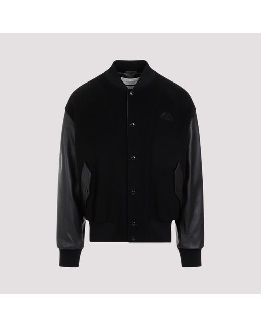 Alexander McQueen Black Calf Leather Jacket for men