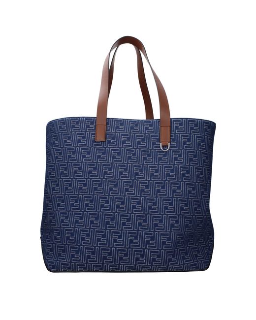 Fendi Blue Fabric Shoulder Bag for men