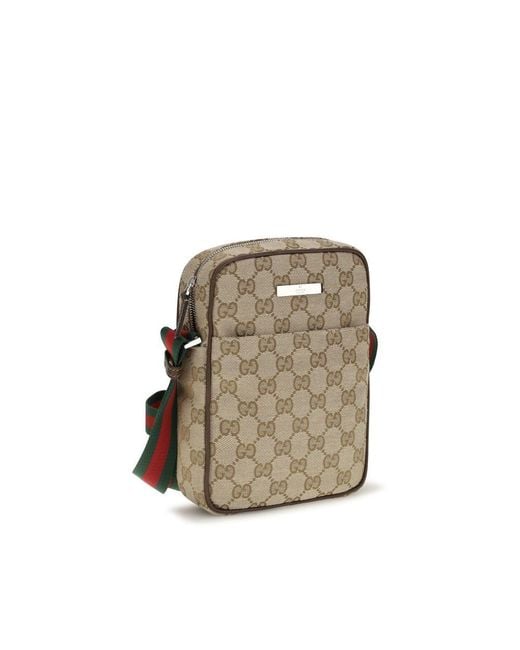 Gucci Natural Beige Fabric Shoulder Bag for men