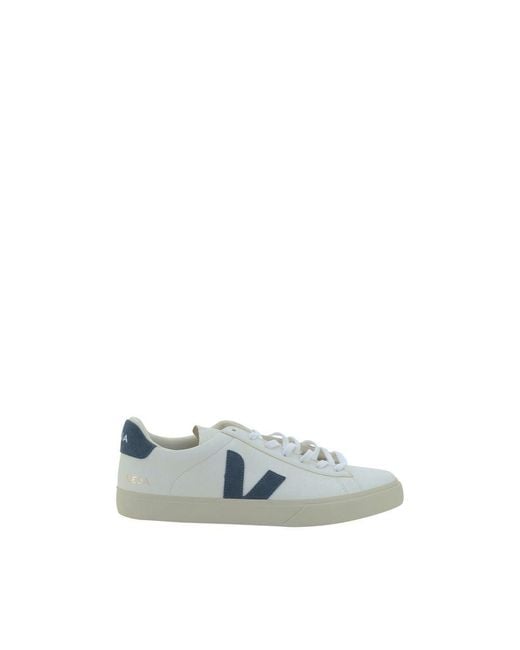 Veja Blue White Calf Leather Bos Taurus Sneakers for men
