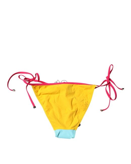 Dolce & Gabbana Red Logo Swimsuit Bikini Bottom Swimwear