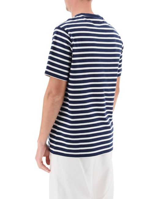 A.P.C. Blue Emilien Striped T Shirt for men