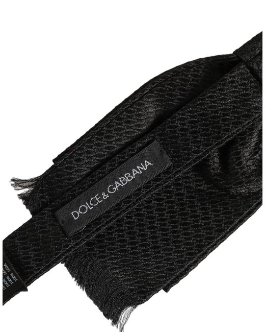 Dolce & Gabbana Men Black 100% Silk Adjustable Neck Papillon Bow Tie for men